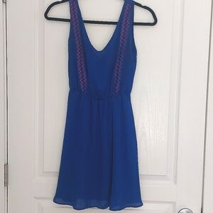 Blue embroidered dress